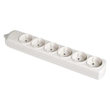 Base Bipolar 6 Tomas T/Tl 10/16 A 250 V, Sin Cable, Blanca