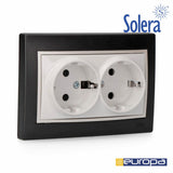 Base Bipolar Fija Doble T/Tl 16a Negro S.Europa Solera Erp60/2nu