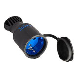 Base Móvil Bipolar Con T/T Lateral Tipo Schucko 16a 250v Caucho Negro 5707ck Solera