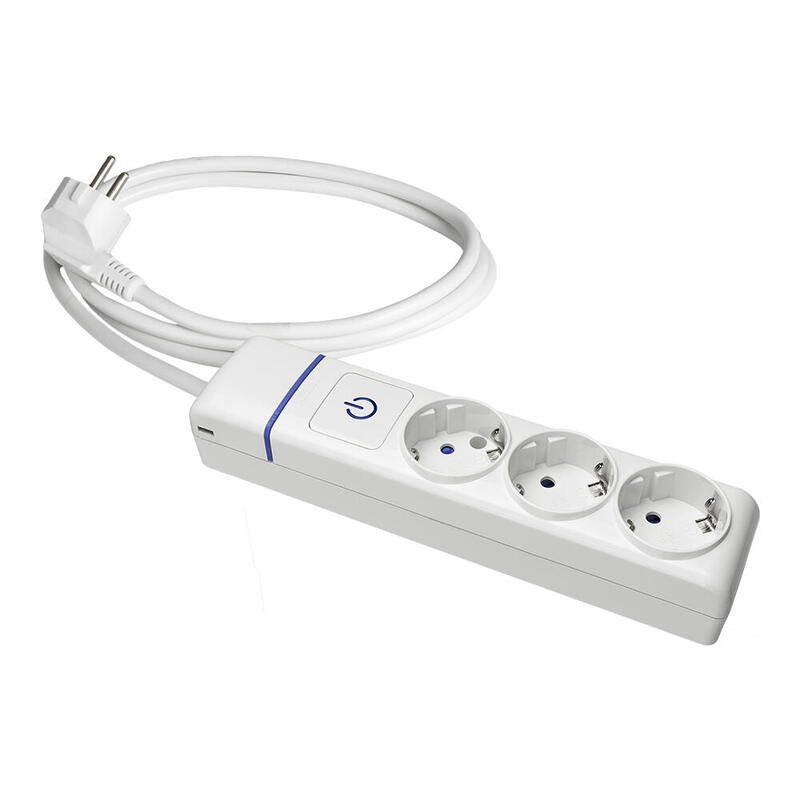 Base Múltiple 3 Tomas T/Tl + Interruptor Luminoso. 1.5m De Cable 8013pil Solera