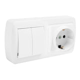 Base Schuko Bipolar Con T/Tl, Doble Conmutador Y Con Obturador 148x72x42mm S. Mural Solera Mur36u