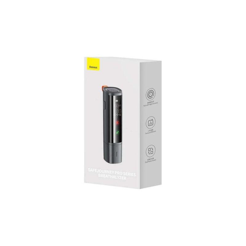 Baseus Alcohol Breathalyser Safejourney Pro Series, Pd 5v, 470 Mah, (With Usb - Type-C 1m Cable), Gray (Crcx060014)