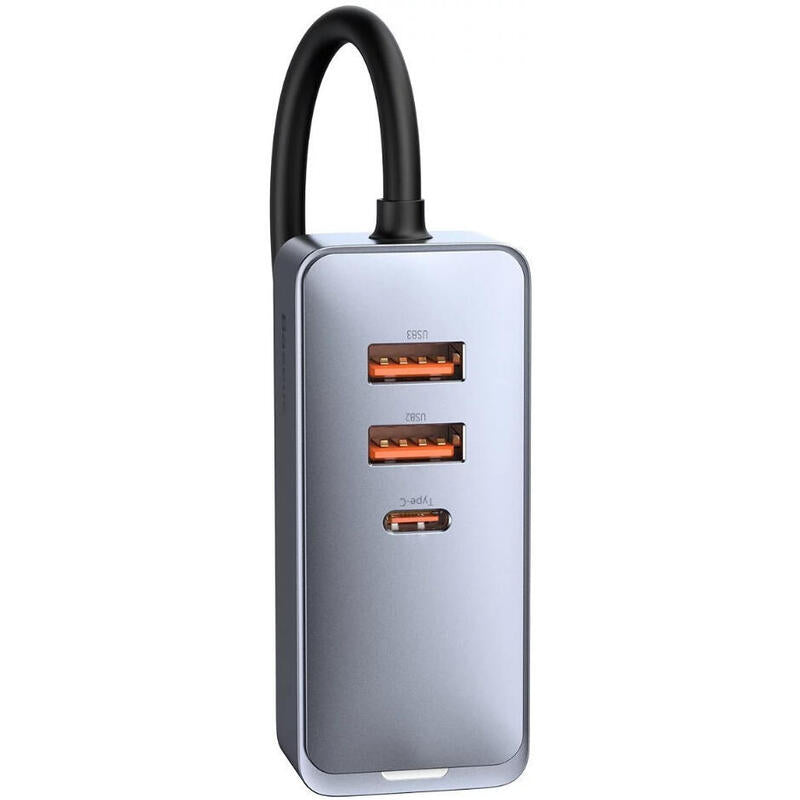 Baseus Ccbtb0g Cargador De Dispositivo Móvil Universal Gris Encendedor De Cigarrillos Auto