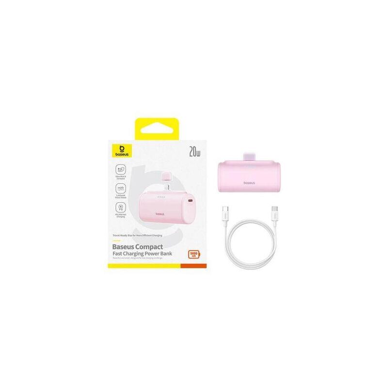 Baseus Compact Ip 5000mah 20w Rózowy