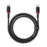 Baseus Dura Cable De Carga Rápida Tipo C A Tipo C 100 W 1 M Negro, Rojo