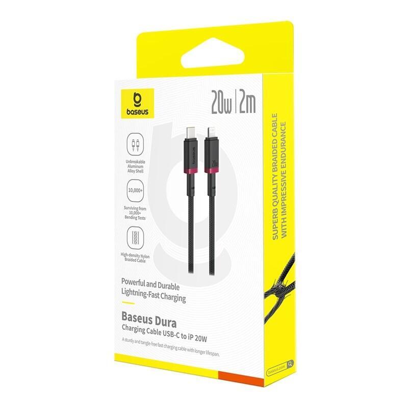Baseus Dura Cable De Carga Rápida Tipo C Para Ip 20 W 2 M Negro, Rojo