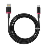 Baseus Dura Cable De Carga Rápida Usb Tipo A A Tipo C 60 W 2 M Negro, Rojo
