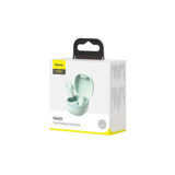 Baseus Earphone Bluetooth Encok Wm01, Upgraded Version With Voice Assitant Support (Google, Siri), Bt 5.3, Tws, Green Eu (Ngtw240006)