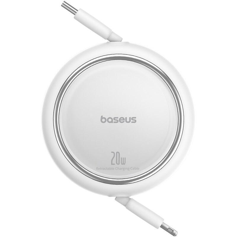 Baseus Free2pull Cable Expansible De Carga Rápida Usb C A Ip Ligtning 1 M 20 W Blanco