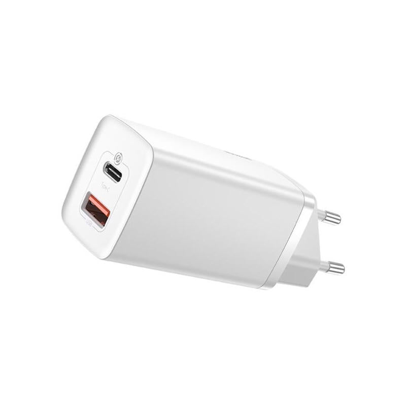 Baseus Gan2 Lite, Cargador Rápido C+U Qc 3.0 Pd 3.0, 65 W, Color Blanco Ue (Ccgan2l-B02)