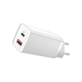 Baseus Gan2 Lite, Cargador Rápido C+U Qc 3.0 Pd 3.0, 65 W, Color Blanco Ue (Ccgan2l-B02)