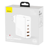 Baseus Gan2 Pro Rychlonabíjecí Adaptér 2x Type-C + 2x Usb-A 100w Bílá