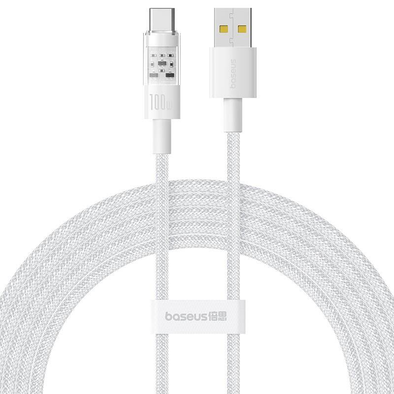 Baseus Gem Cable De Carga Rápida Usb A A Usb C 2 M 100 W Blanco