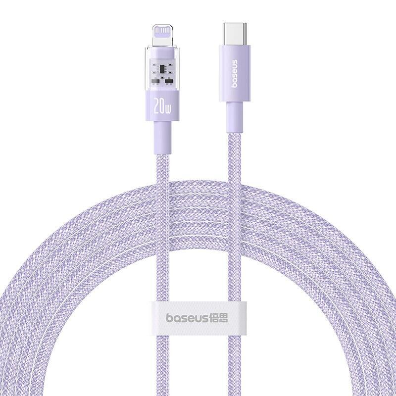 Baseus Gem Cable De Carga Rápida Usb-C A Ip 2 M 20 W Morado