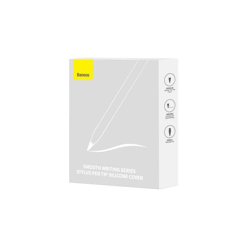 Baseus Tablet Tool Pen Replaceble Silicone Tips (12 Pcs) For Stylus Pen (Soft), White (Arbj020002)