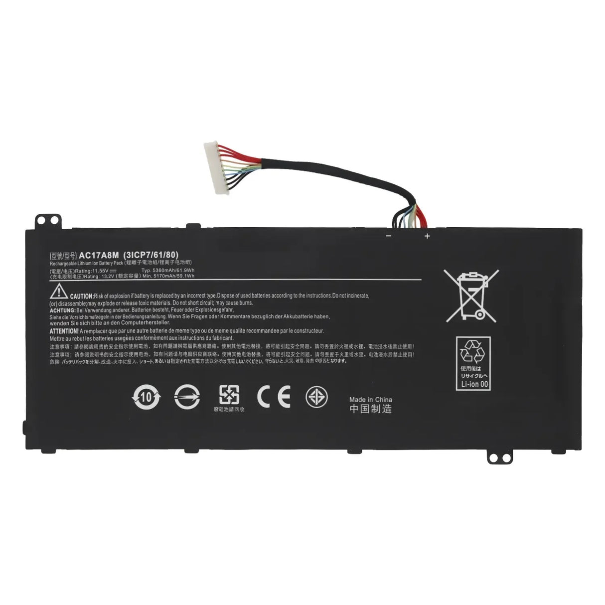 Batería Ac17A8M Para Portátil Acer Aspire 5 A514-51 11.55V 5360 Mah
