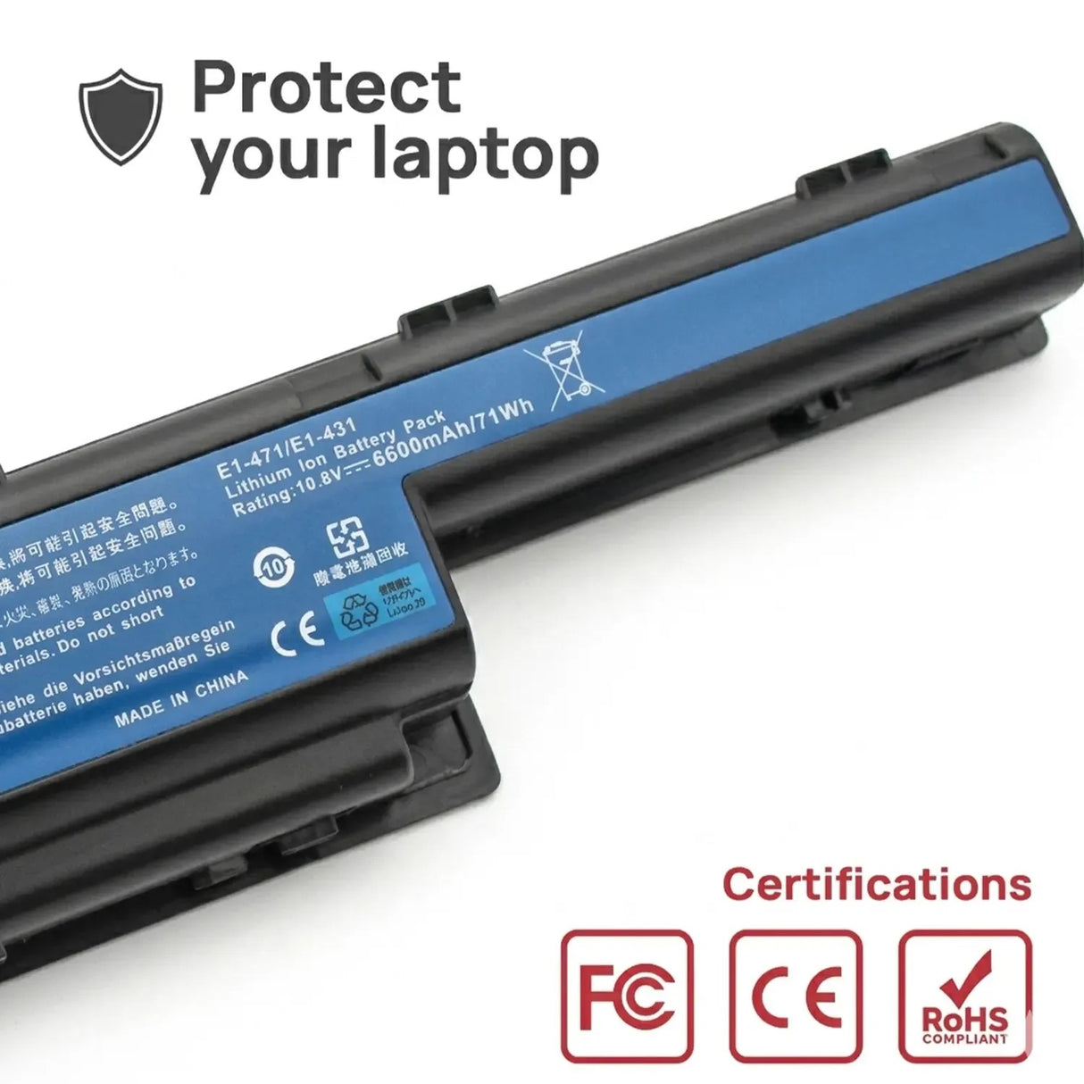 Batería De Alta Capacidad Para Portátil Acer Travelmate 4370 4370G 4740 4740G 4750 6600 Mah