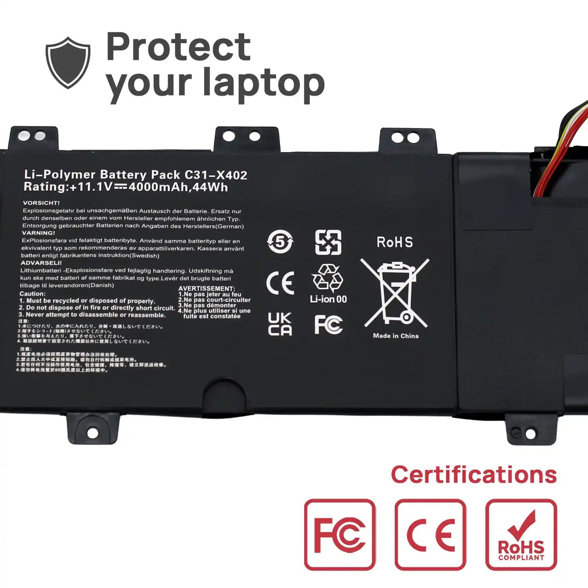 Batería Para Asus Vivobook S300 S400 | C21-X402 11.1V 44Wh