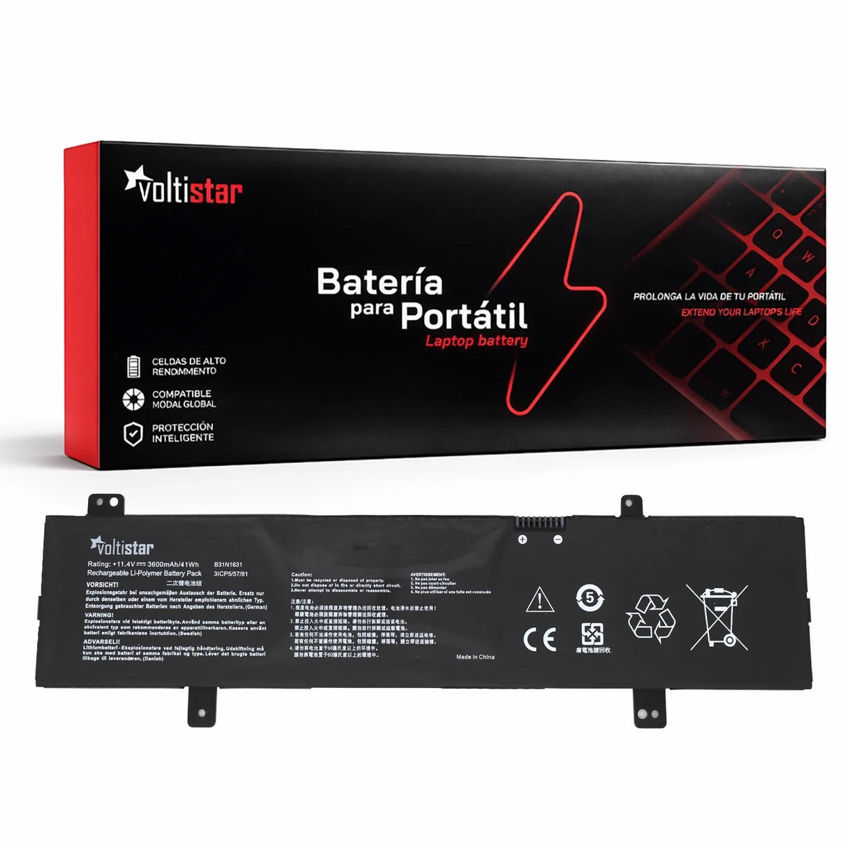 Batería Para Portátil B31N1631 Asus Vivobook 15 X505Bp X505Ba X505Ba-Br016T 11.4V 3600Mah