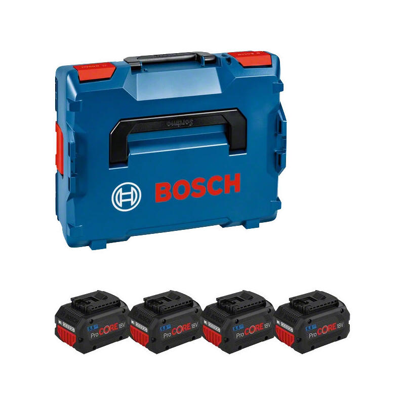Batería Bosch Procore 18v 5,5ah Profesional, 4 Piezas (Azul/Negro, L-Boxx, Ampshare Alliance)