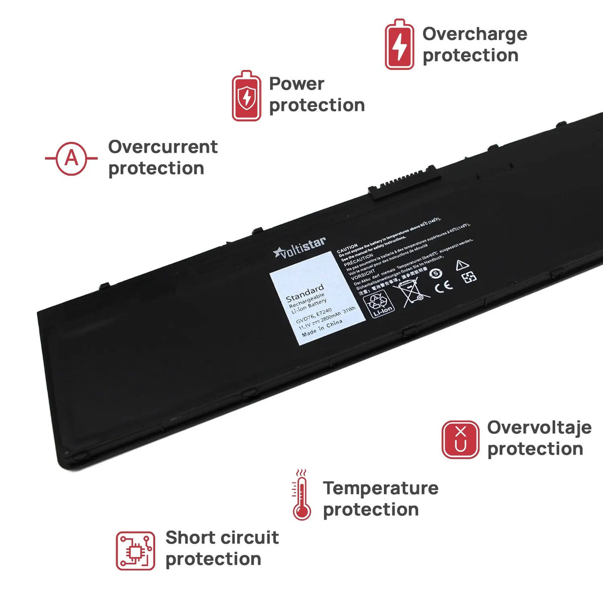 Batería Para Portátil Dell Latitude E7240 E7250 Wd52H Vfv59 Kwffn F3G33 Gvd76 11.1V