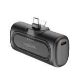 Bateria Externa Power Bank   5000 Mah, Conector Usb-C Integrado, Color Negro  Lipo Logilink