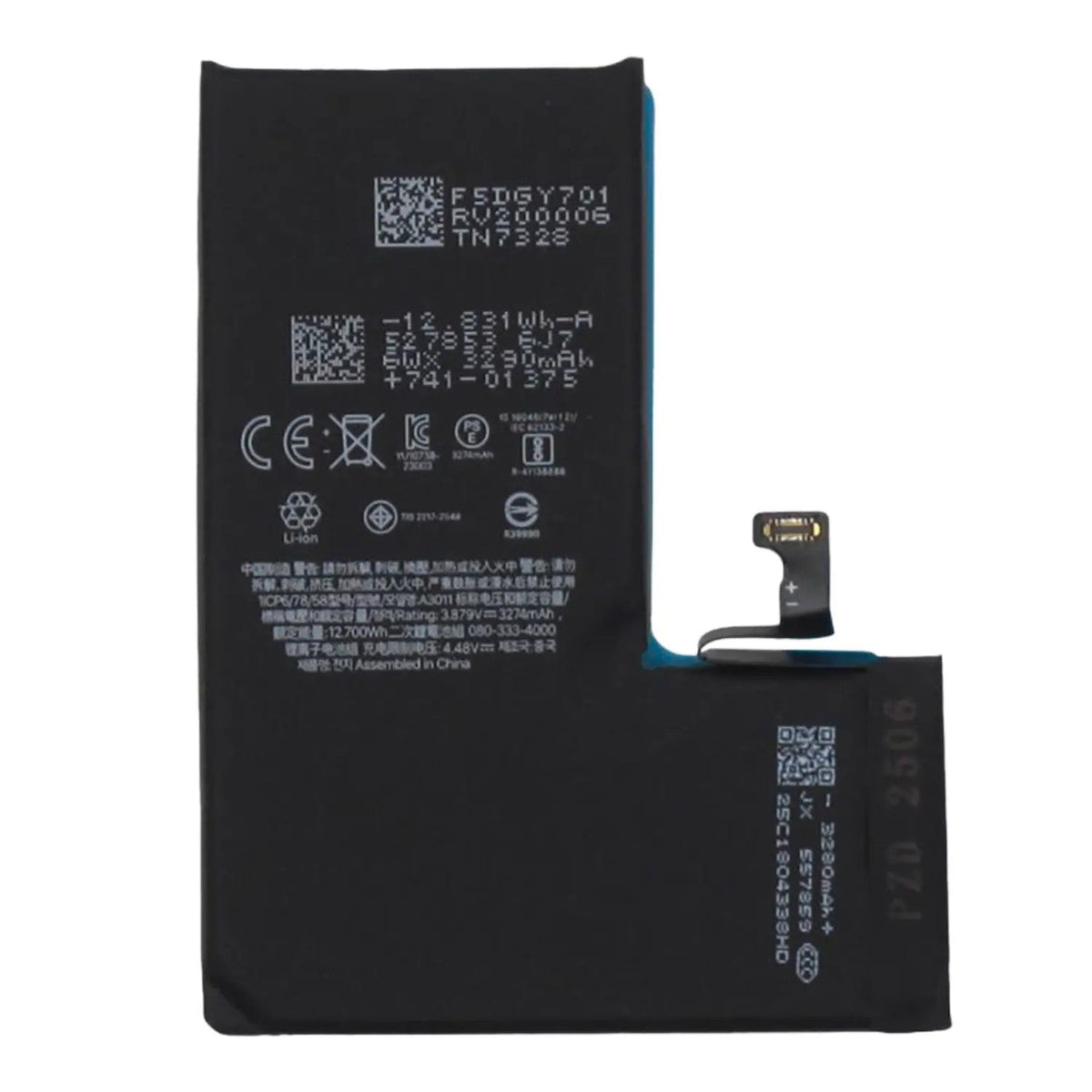 Batería Para Iphone 15 Pro | 3274Mah - Oem | Interna Repuesto | Adhesivo Preinstalado | Con Flex | Alta Capacidad