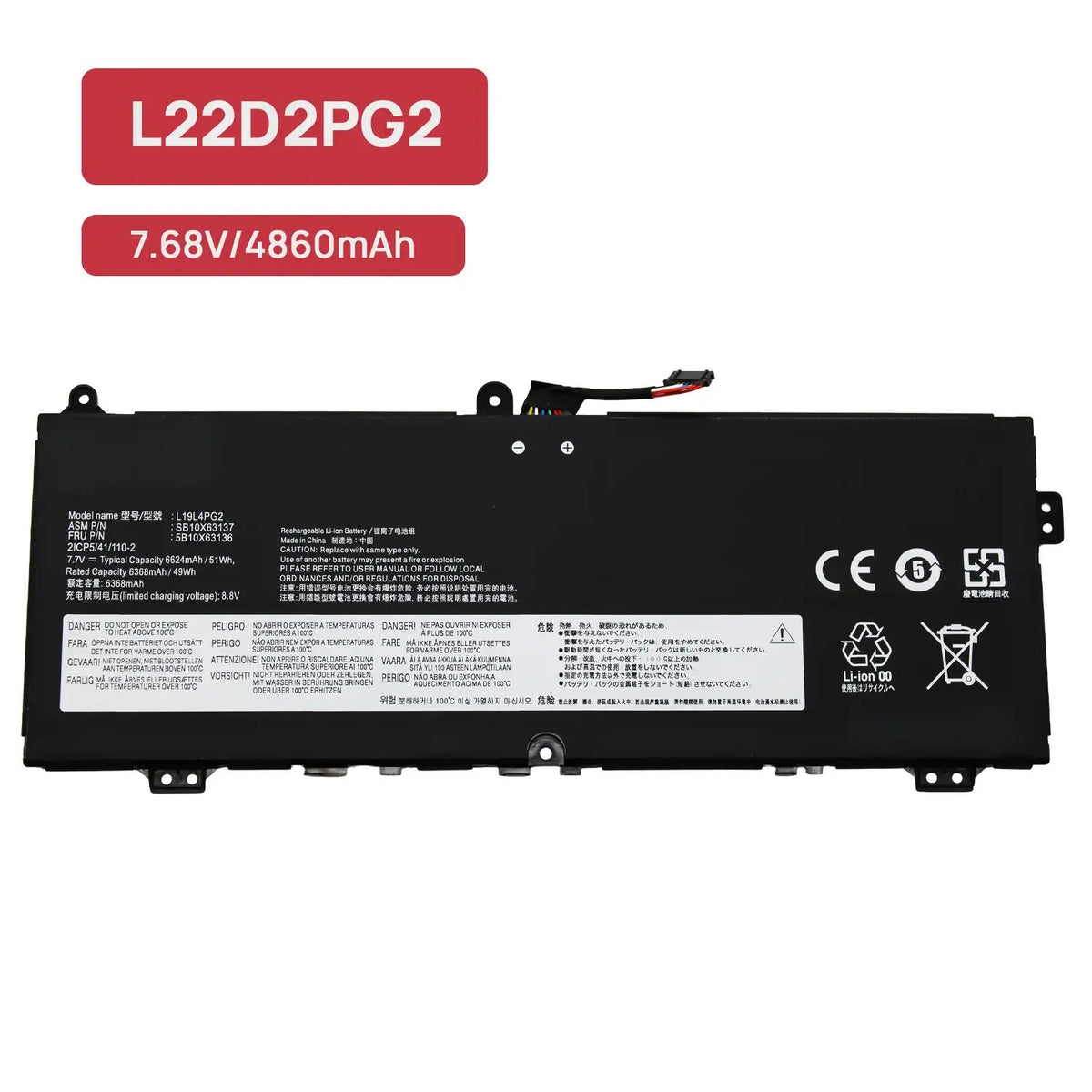 Bateria L19M4Pg2 Para Portatil Lenovo Ideapad Flex 5 Cb-13Iml05 Thinkpad C13 Yoga G1