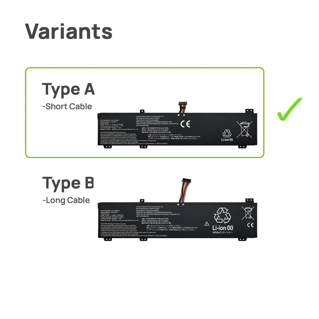 Batería L20C4Pc1 Para Portátil Lenovo Legion 5 Pro-16Ach6 Pro-16Ach6H Pro-16Ith6 Pro-16Ith6H