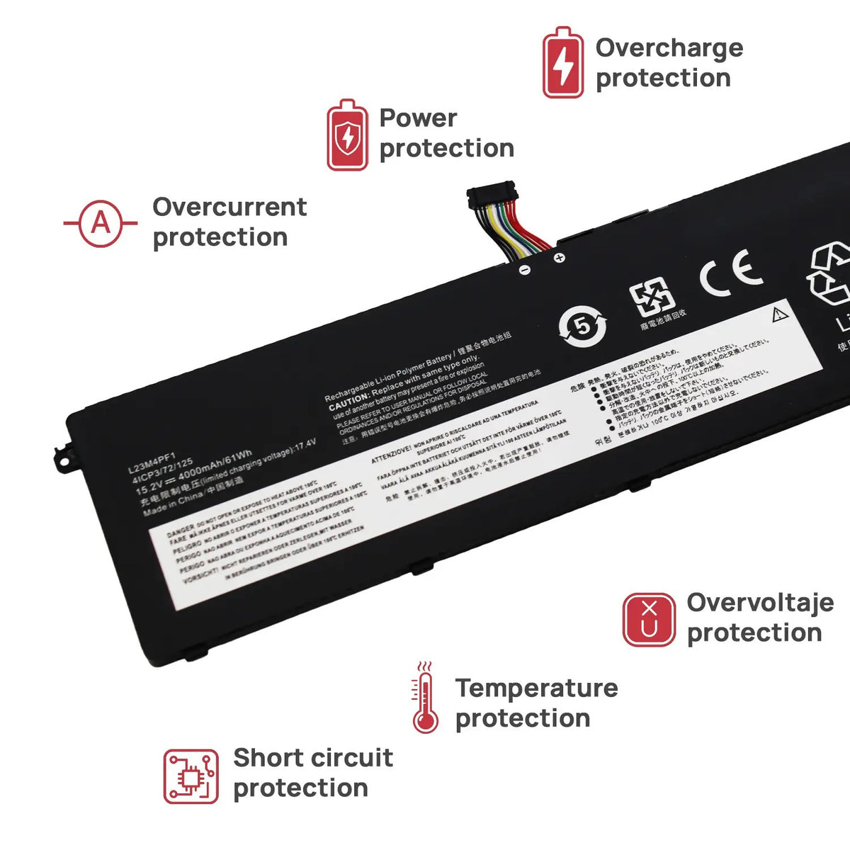 Batería Para Portátil Lenovo Ideapad Pro 5 14Ahp9 16Ahp9 16Imh9 | L23M4Pf1 61Wh