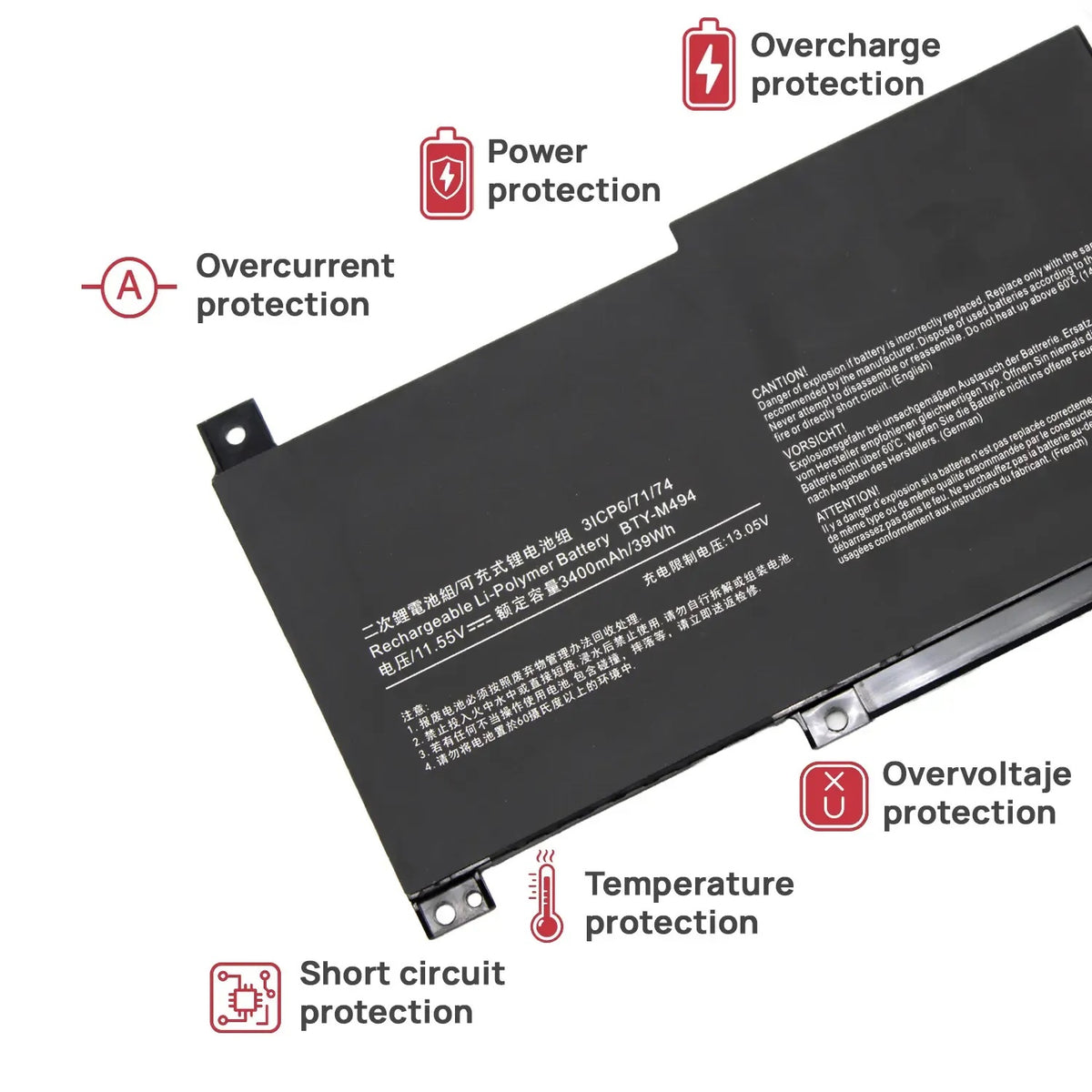 Batería Para Portátil Msi Bty-M494 Ms-14C1 Ms-14D Ms-1551 Ms-1562
