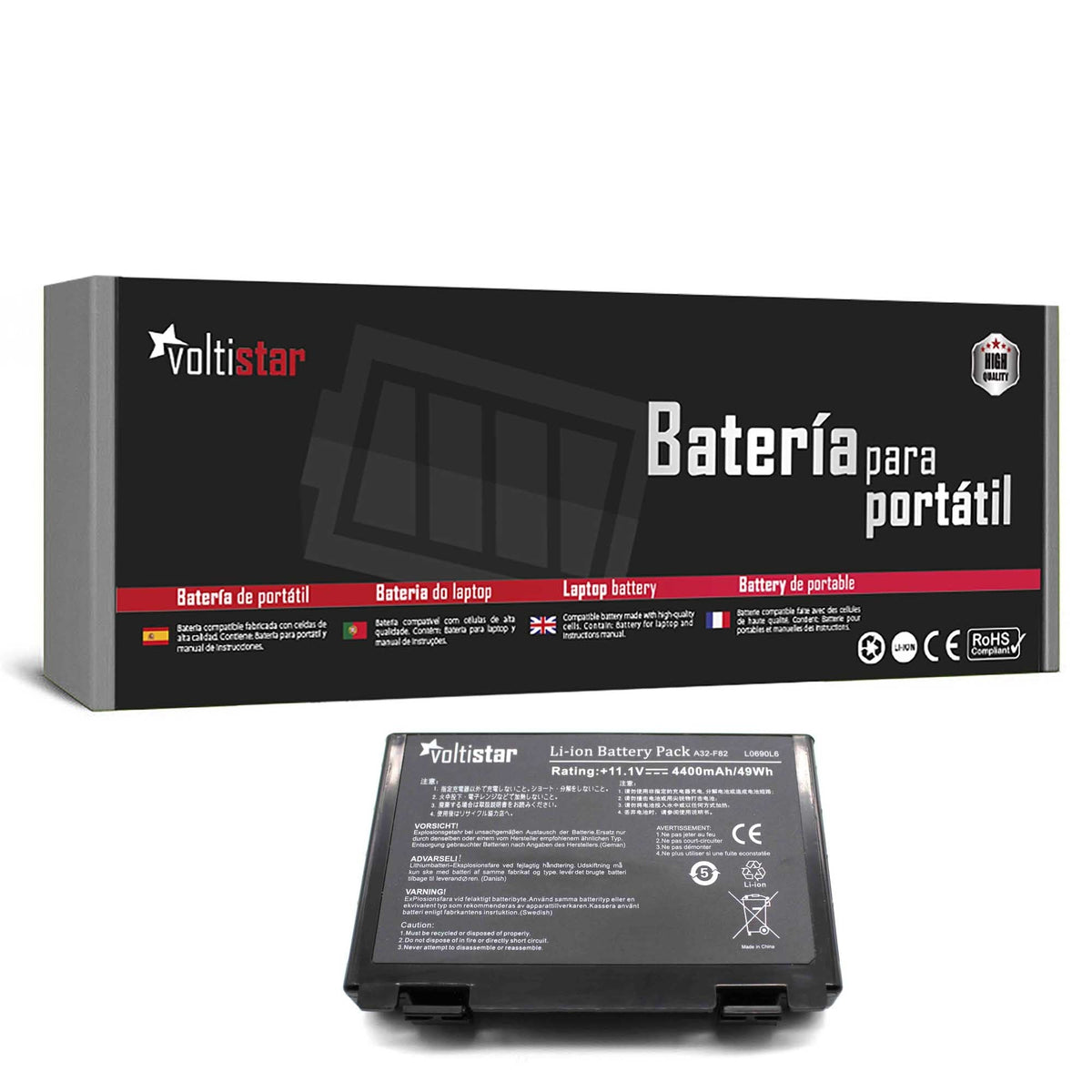 Batería Para Portátil Asus A32-F82 A32-F52 L0a2016 X5d X5din Xdin