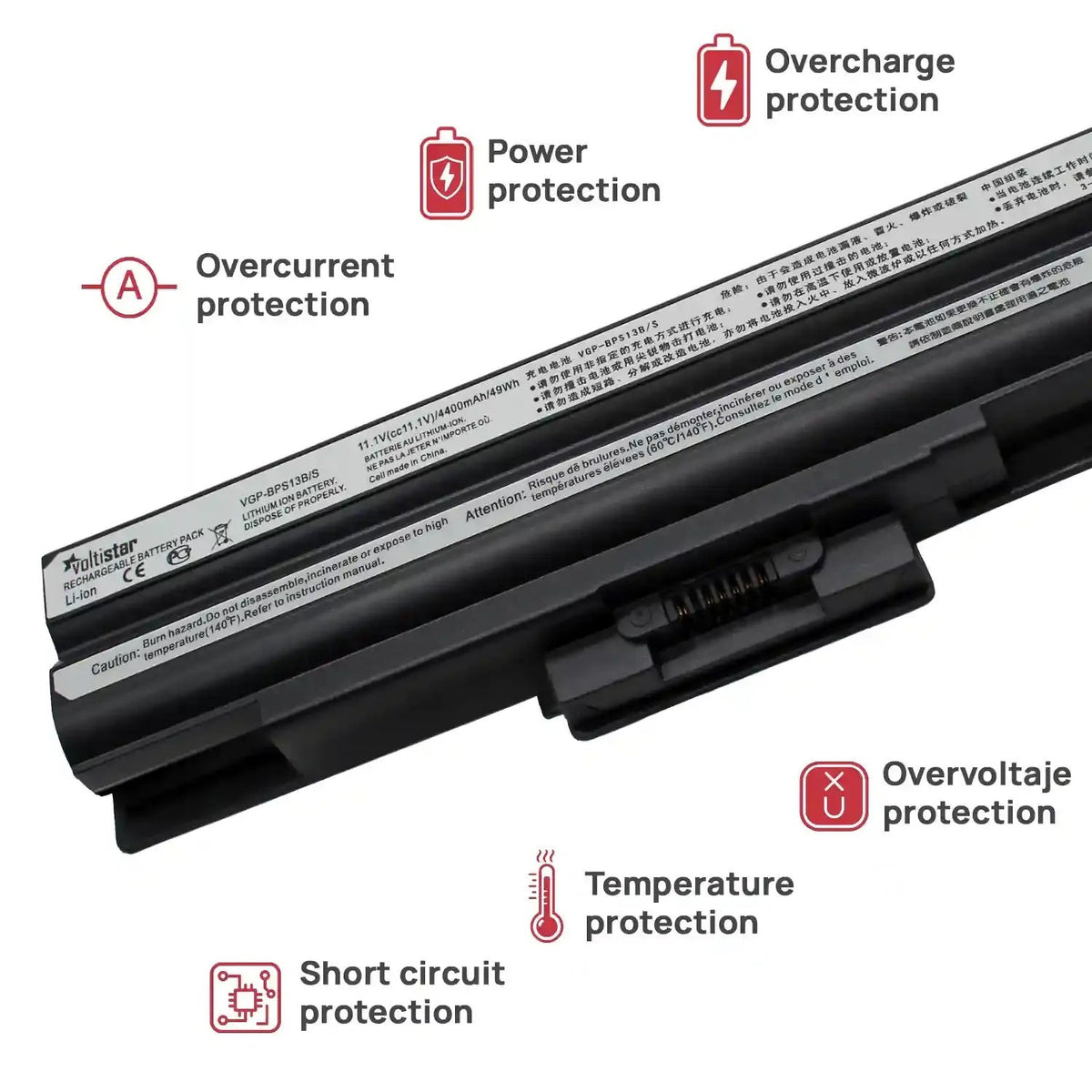 Batería Para Portátil Sony Vgp-Bps21a Vgp-Bps21b 11.1v 4400mah 6 Celdas