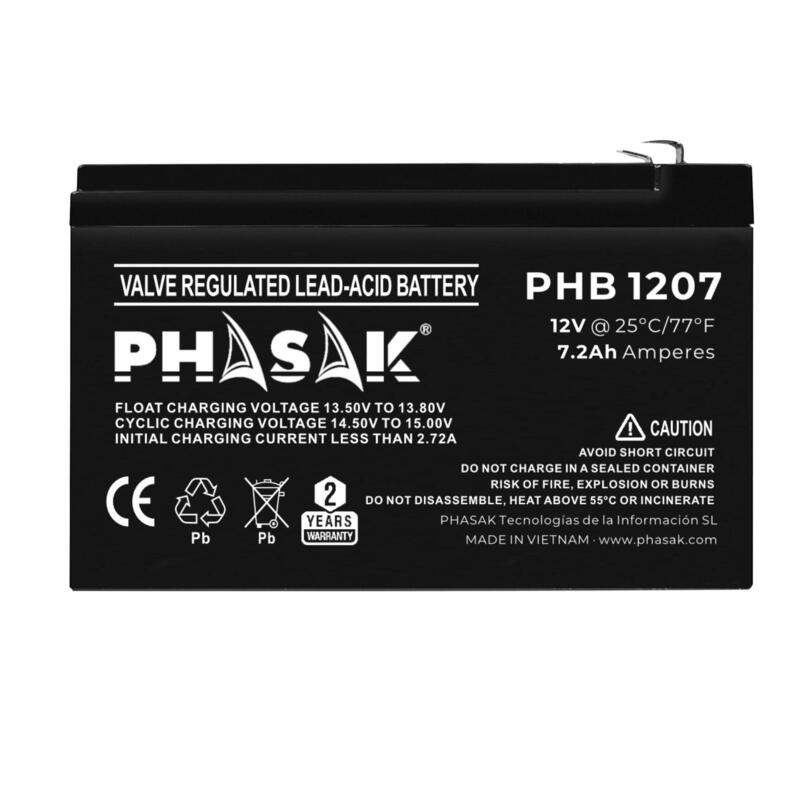 Batería Phasak Phb 1207 Compatible Con Sai Ups Phasak Según Especificaciones