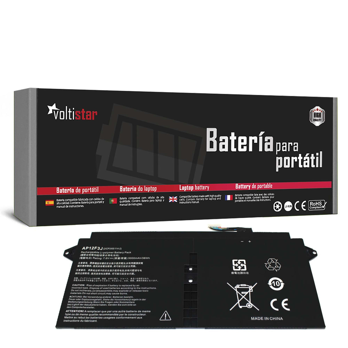 Batería Para Portátil Acer Aspire S7-391 Ultrabook 13.3" Ap12F3J