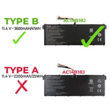 Batería Para Portátil Acer Aspire V3-371 Ac14B13J Ac14B18J Ac14B18K 11.4V 3600Mah