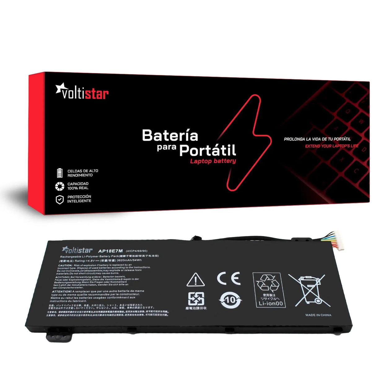 Batería Para Portátil Acer Nitro 5 An515-54 An515-55 Aspire A715-74G Predator Triton 300 Pt315-51 Ap18E7M
