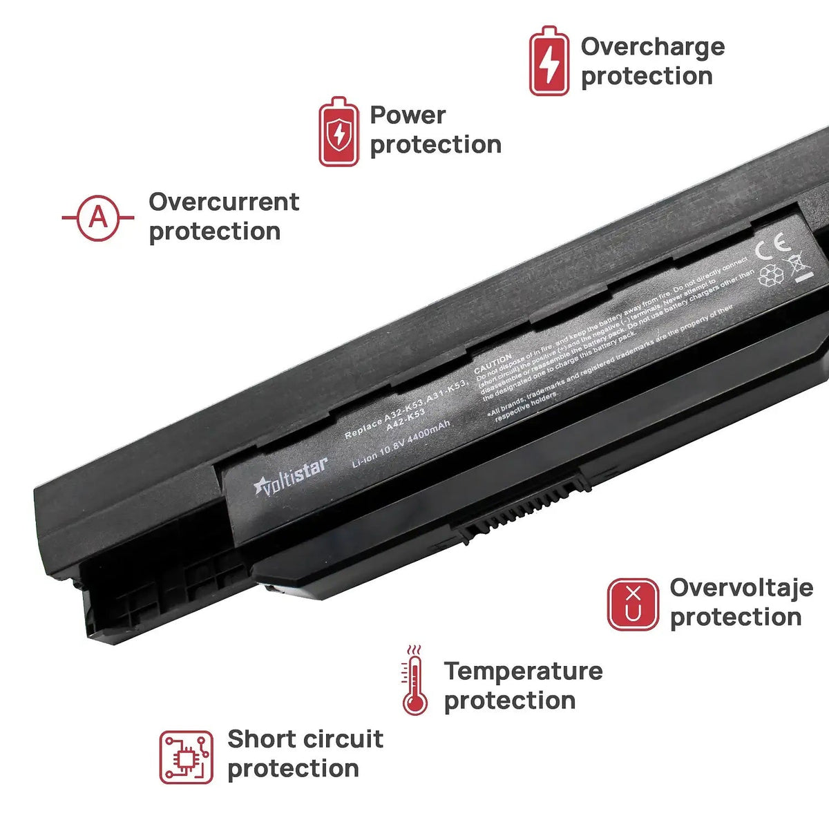 Batería Para Portátil Asus A53f A53j A53s A53t A53u A53by 10.8v 4400mah