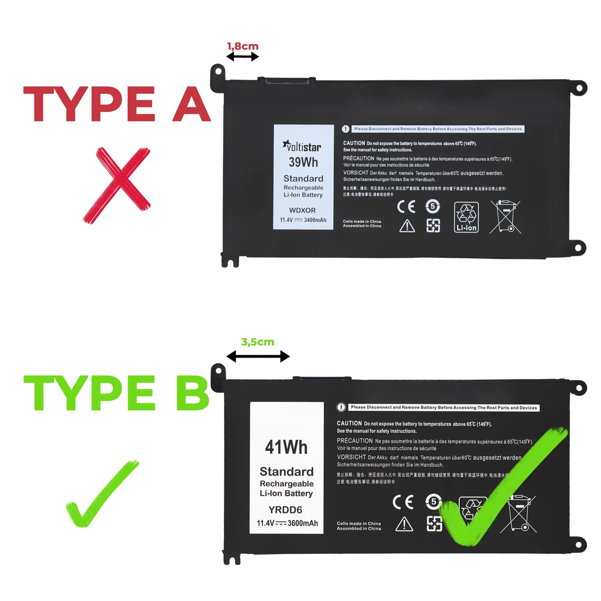 Batería Para Portátil Dell Inspiron 14 5490 5491 5493 5498 Yrdd6 P9Of 01Vx1H
