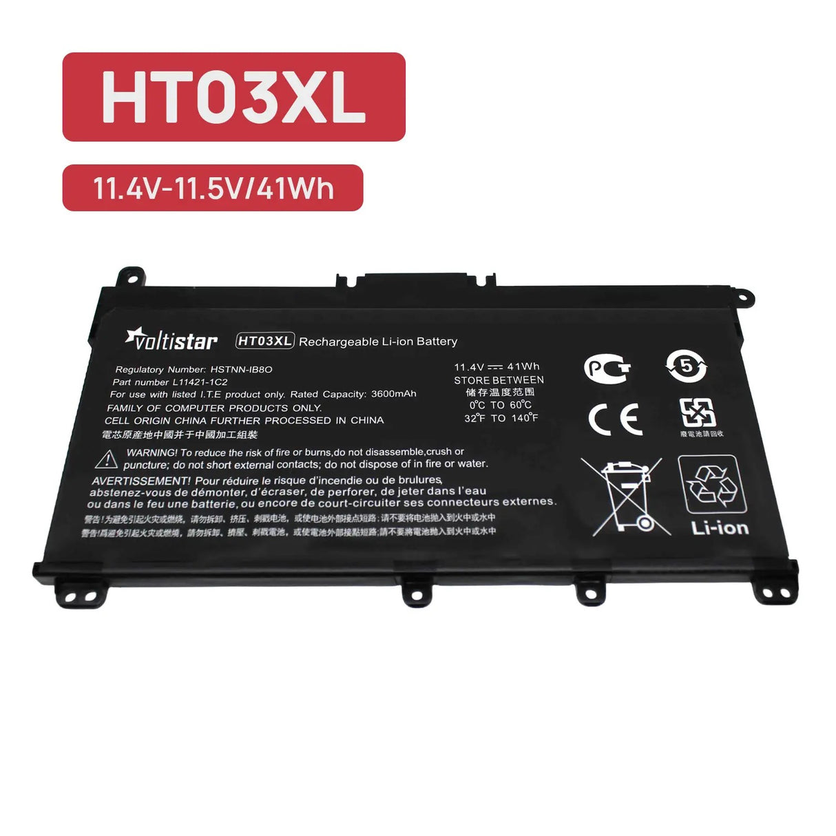 Batería Ht03Xl Hp 11.4V 3.400Mah Para Portátil