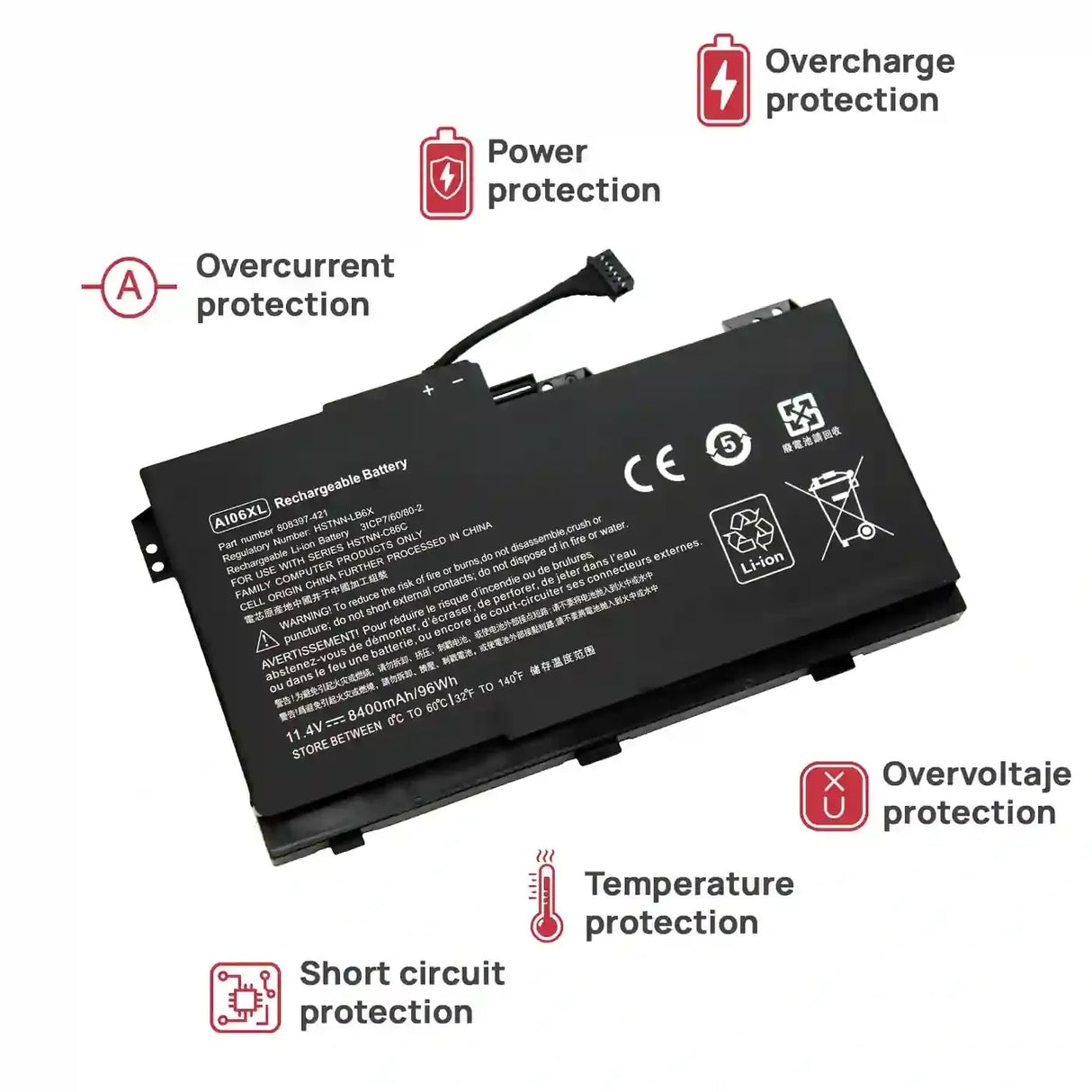 Batería Para Portátil Hp 808397-421 Hstnn-C86C Lb6X