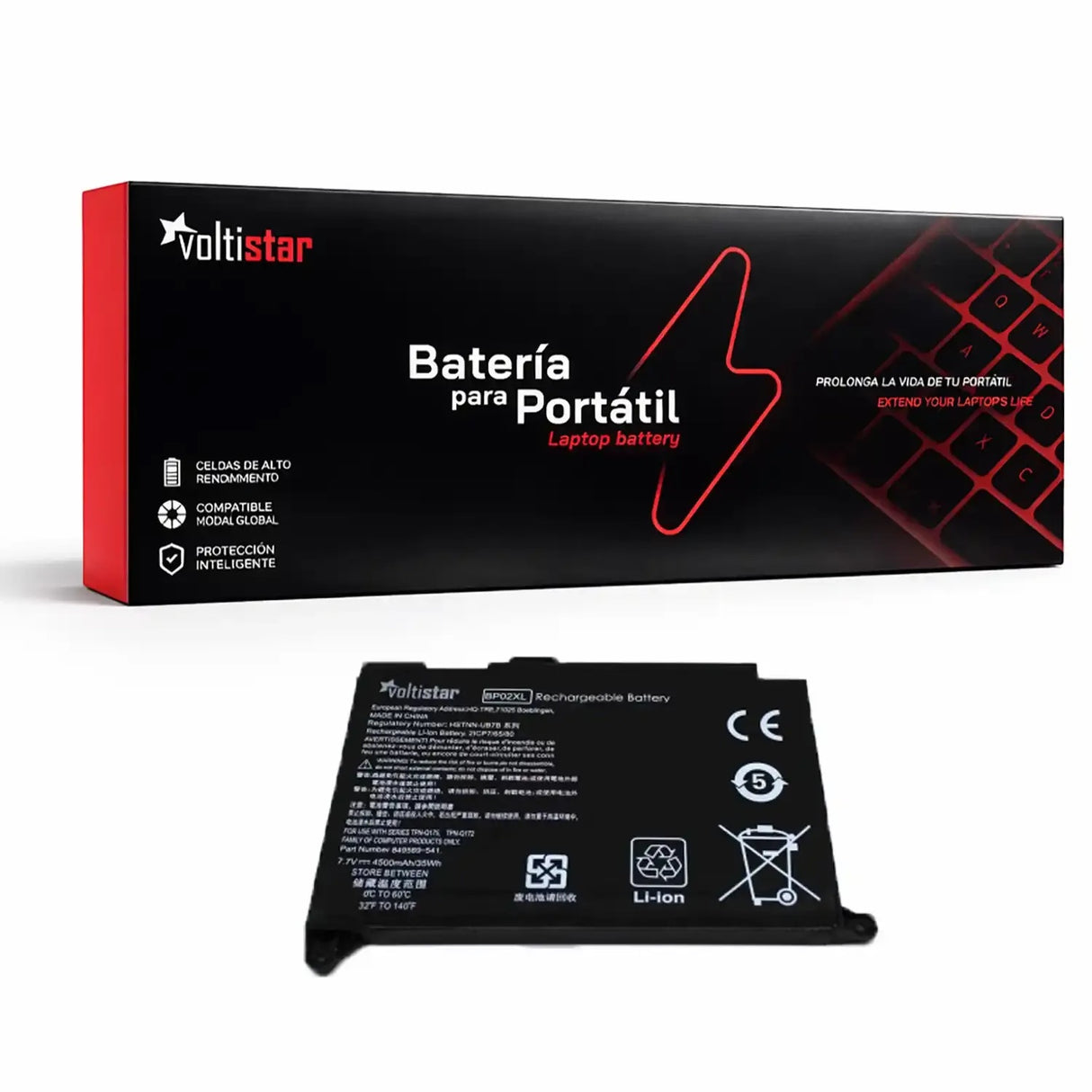 Batería Para Portátil Hp Bp02041Xl Bp02Xl Hstnn-Ub7B 7.6V 5300Mah