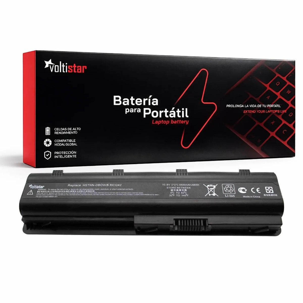 Batería Para Portátil Hp Compaq Presario Cq43-100 Cq56-300 Cq56-400 Cq72-100 Cq72-200 Cq72-300 Cq72-400 Series 10.8V 4400Mah