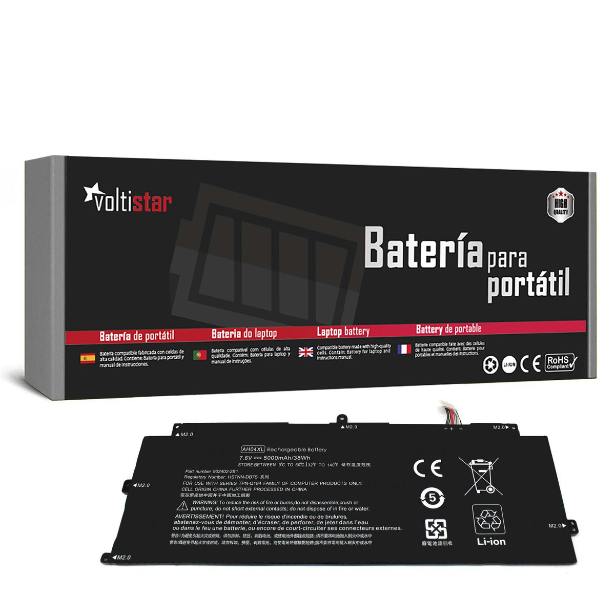 Batería Para Portátil Hp Spectre 12 Series Ah04Xl Ah04041Xl 902402-2B2 902402-2C2 902500-855