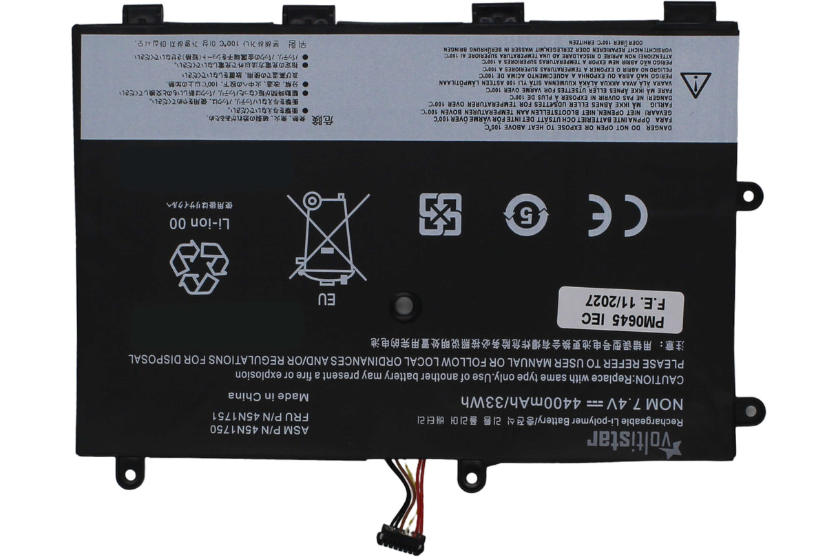 Batería Para Portátil Lenovo 45N1750 45N1748 45N1749 45N1751 7,4V 4300Mah