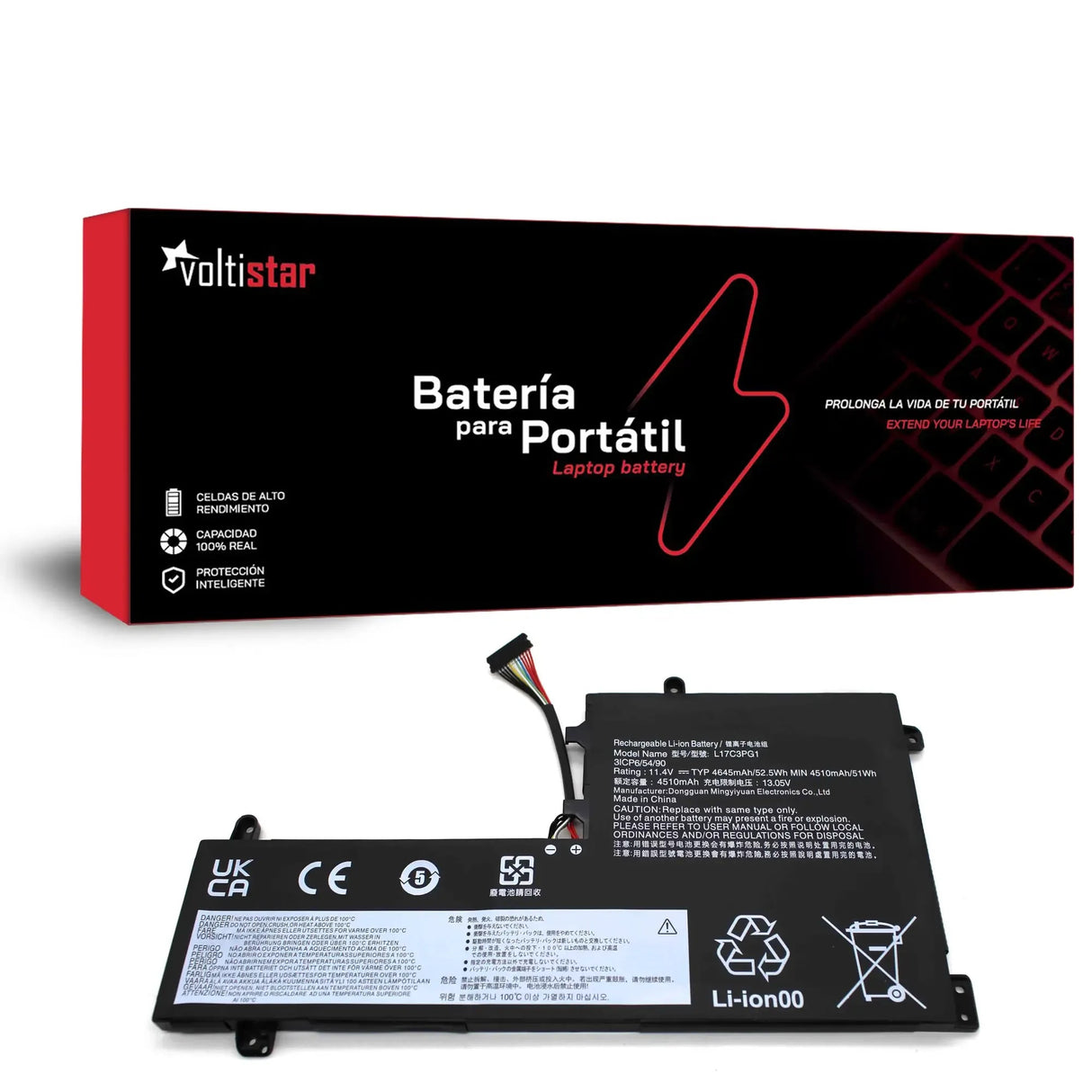 Batería Para Portátil Lenovo Legion Y530 Y7000 Y7000P Y540-15Irh L17C3Pg2 L17M3Pg1