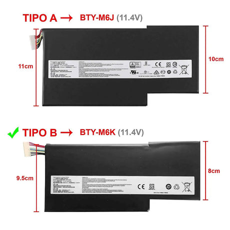 Batería Para Portátil Msi Gs63-7Rd Gf63-8Rd Gf63-8Rc Gf75 Bty-M6K