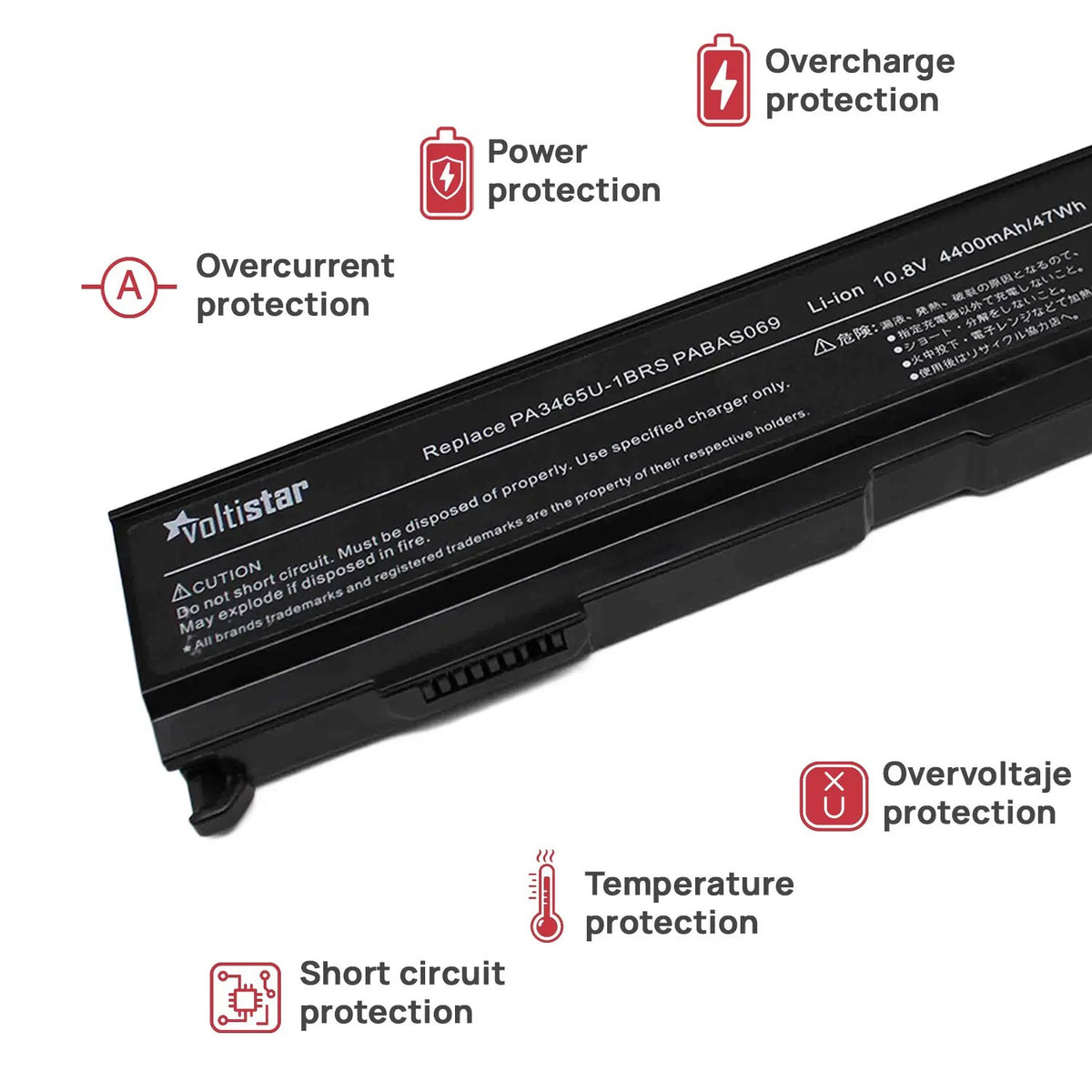 Batería Para Portátil Toshiba Satellite A100 Pa3451U-1Brs Pa3457U-1Brs Pa3465U-1Brs Pabas067 Pabas069