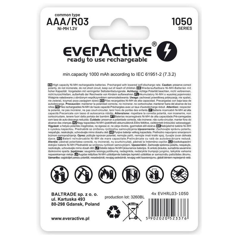 Baterías R03/Aaa 550 Mah Blister 4 Ud. Infinity Line Technologia Ready To Use