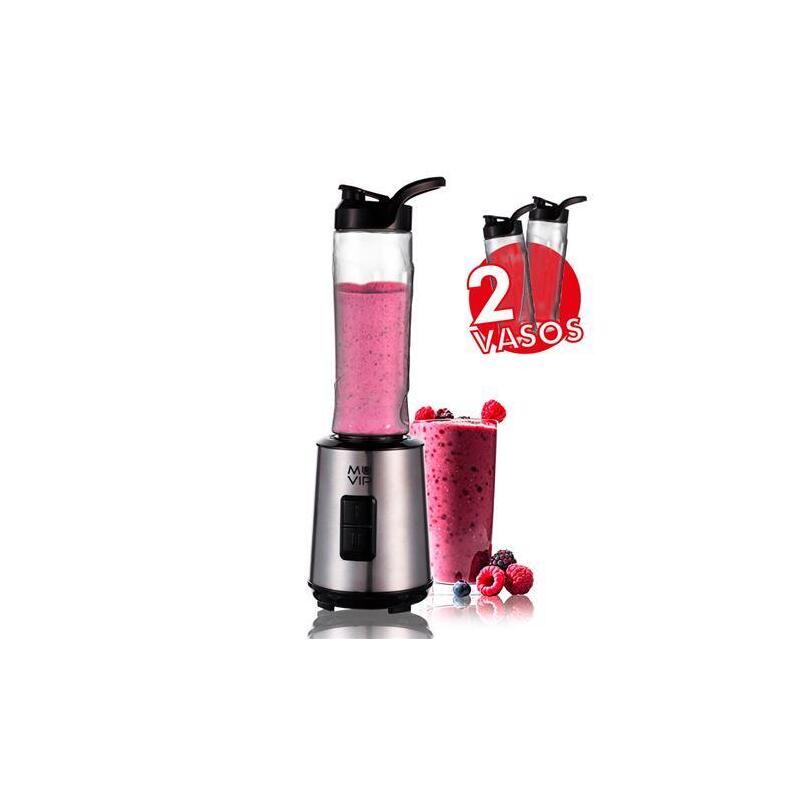 Batidora  Muvip Smoothie 300w Inox 2 Vasos 600ml - Varios